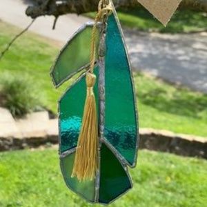 One of A Kind Handmade Stained Glass Feather Suncatcher